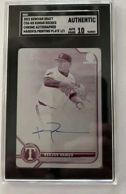 2022 Bowman Draft Kumar Rocker CDA-KR cromado automático. Placa de impressão magenta 1/1 - Imagem 1 de 2