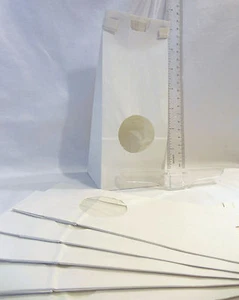 25 White Bakery Bags 3 3/8 x 2 1/2 x 7 3/4" Round Window 1/2 lb Coffee Cookie - Picture 1 of 3
