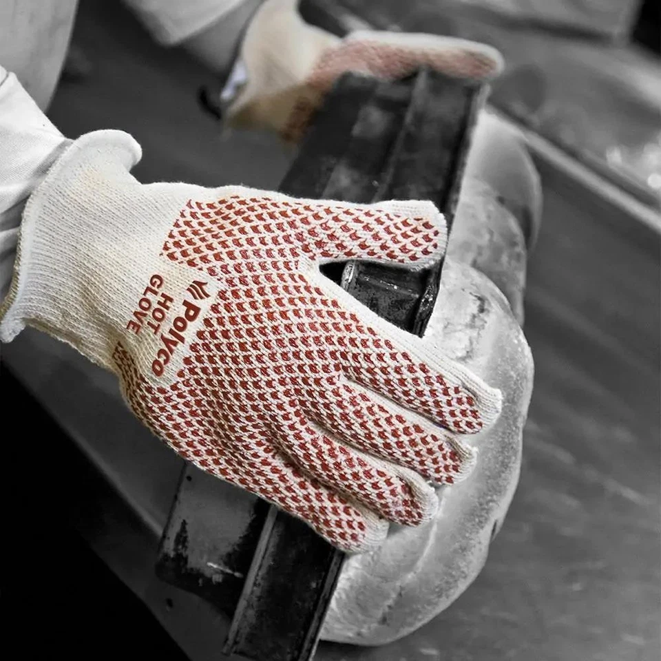 Polyco Hot Gloves 250c Heat Resistant Double Layered Nitrile Grip Mpn9010 Size 9