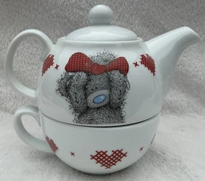 Me To You Bear Tea For One Set Teapot Mug All In One Red White - Picture 1 of 16