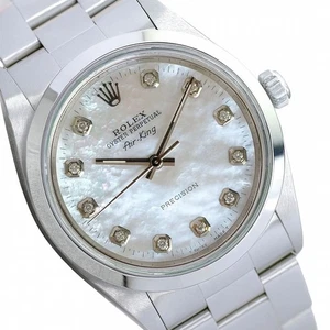 Rolex Unisex Air-King 14000 Stahl Weiß MOP Diamant Uhr mit Original Box & Papier - Bild 1 von 16