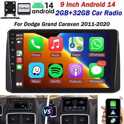 CarPlay para Dodge Grand Caravan 2011-2020 Android 14 coche estéreo radio GPS WIFI Foto 1 de 4