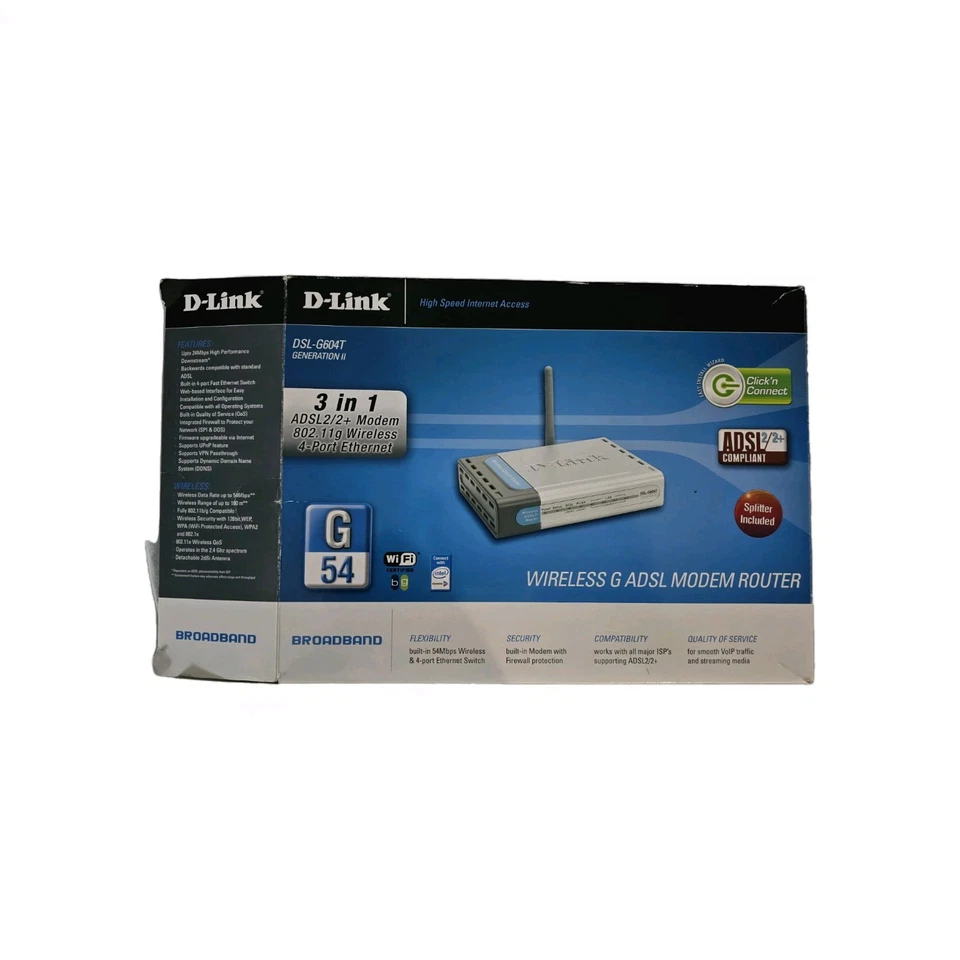 D-Link DSL-G604T Wireless Modem Router - Image 1 of 3