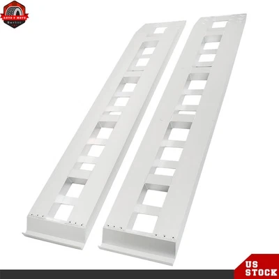 80" × 15" 6000 LBS Aluminum Ramps Truck Trailer Hook end Knife Foot Pair - Image 1 of 4