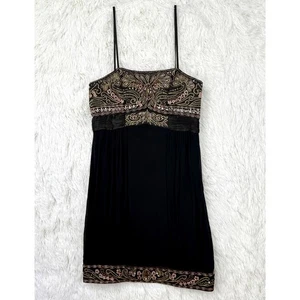 Sue Wong Nocturne Silk Dress 10 Black Embroidered Beaded Y2K Glam Cocktail Party - Picture 1 of 13