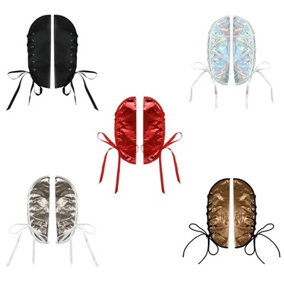 1 par de cubiertas de brazo punk armadura imitación cuero metálico brillo cruz atar cubierta de brazo Foto 1 de 3