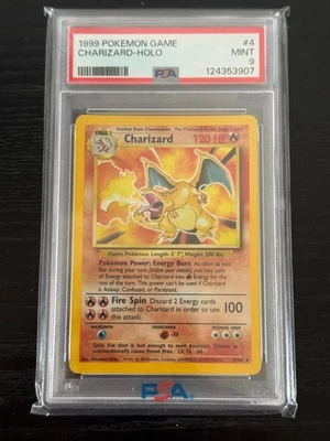 1999 POKEMON BASE SET UNLIMITED #4/102 CHARIZARD - HOLO PSA 9 MINT - Image 1 of 2
