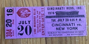 GROSSER ROTER AUTOMAT TICKETSTUMMEL! 7/20/76 METS/REDS-PETE ROSE HR #131 - Bild 1 von 1