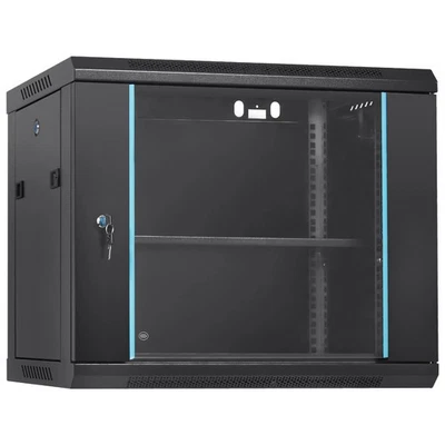 9U Wall Mount Network Server Rack Cabinet Enclosure 15.5'' Deep Door Lock - Image 1 of 4