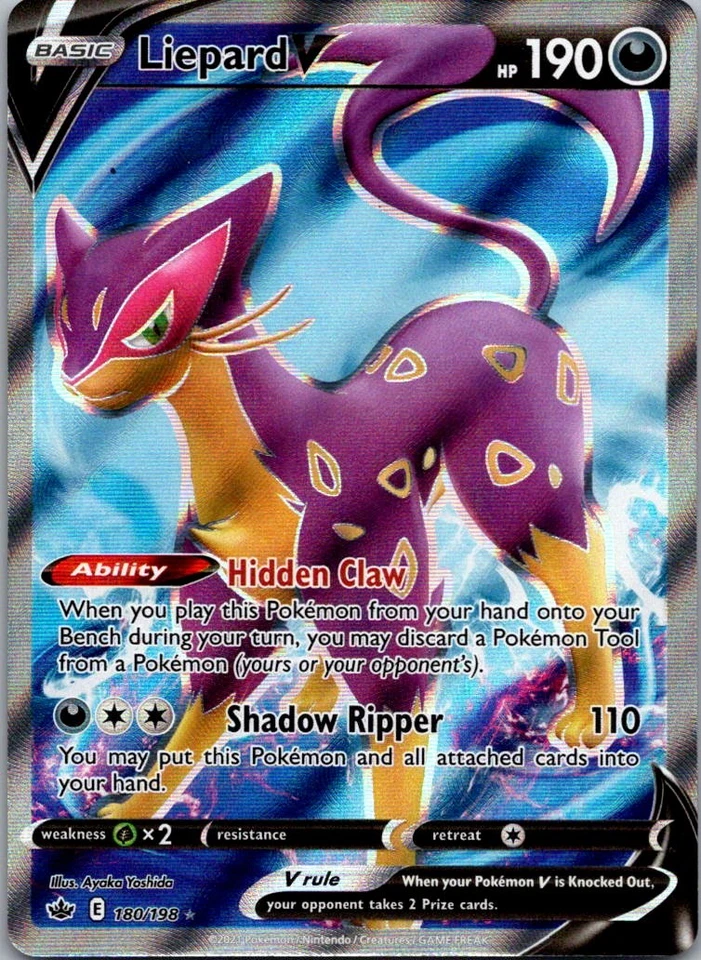 Liepard V (Full Art) Ultra Rare SWSH06: Chilling Reign 180/198 NM - Image 1 of 2