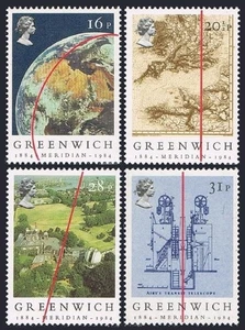 Großbritannien 1058-1061, postfrisch. Michel 993-996. Greenwich Meridian, 1984. Karten. - Bild 1 von 1