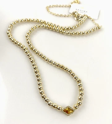 Collar de Cuentas Kendra Scott Abbie en Tono Dorado/Ámbar Mármol NUEVO Foto 1 de 4