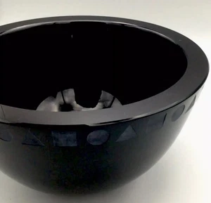 WARD BENNETT Black Crystal Vase SASAKI Japan LARGE Modernist Art Glass Bowl - Picture 1 of 6
