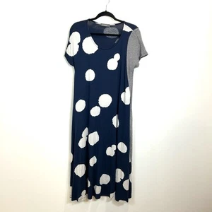 Alembika Gr. 3 / US 10-12 Punkte Trapez Kleid dunkelblau Taschen Kunst Strick Jersey - Bild 1 von 12