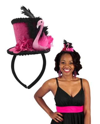 Mujer Rosa Falso Flamenco Mini Sombrero Diadema Fascinador Mardi Gras Disfraz Foto 1 de 4