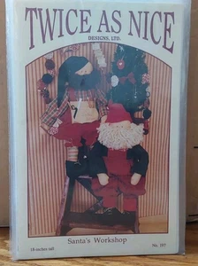 Muñeca de peluche Twice as Bonita Taller Patrón 18"" 1994 Papá Noel y Elfo - Imagen 1 de 2