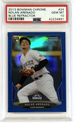 2013 Bowman Chrome #24 Nolan Arenado Blue Refractor Rookie /250 PSA 10 Low Pop - Image 1 of 2