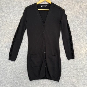 Anne Fontaine Rachel Long Cardigan Sweater Womens Small (36) Wool Blend Black - Picture 1 of 12