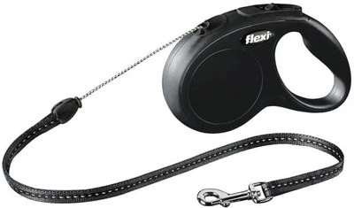 Flexi Hundeleine New Classic S schwarz, Seil Leinen