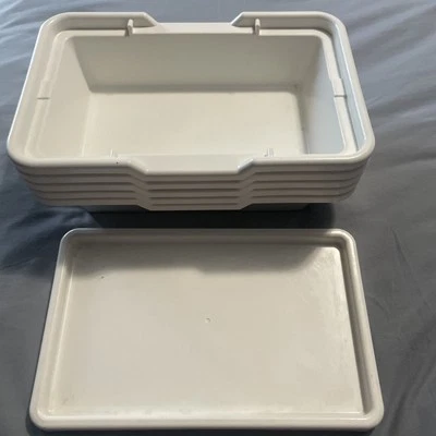 Lote De 5 Auténticos Lego Educación Blanco Cubo De Almacenamiento Pequeño Profundo 64397 Foto 1 de 3