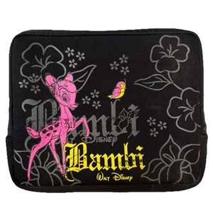 Walt DISNEY BAMBI Black COMPUTER iPAD LAPTOP HOLDER ZIP Sleeve Bag POUCH 12”x10” - Picture 1 of 5
