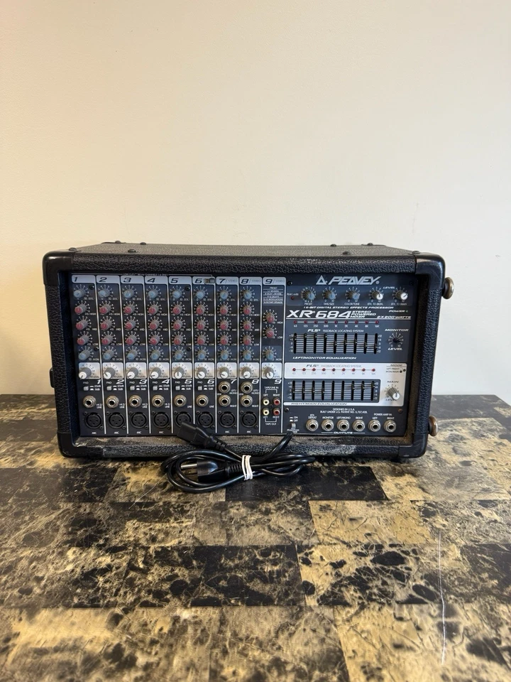 Peavey Model XR684 Nine Channel Stereo Powered Mixing Amplifier PA System Tested - Image 1 of 4