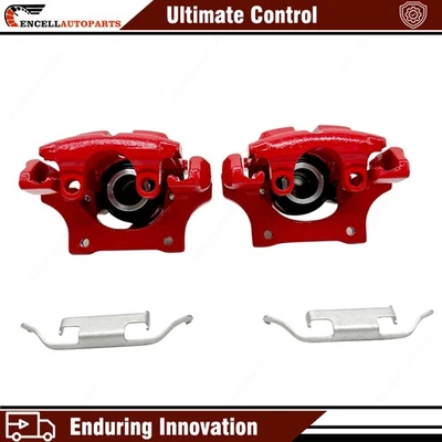 Red Pair 2 Rear Brake Calipers w/ Bracket for BMW X1 328xi 323i 325i 328i xDrive Foto 1 de 4