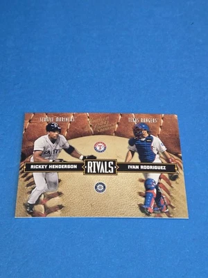 HENDERSON & RODRIGUEZ 2004 DONRUSS CUERO Y MADERA RIVALES TARJETA INSERTADA #31 Foto 1 de 2