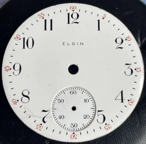 Elgin Pocket Watch Dial 18s 44.9 mm Arabic Double Sunk 11.7 Antique - Imagen 1 de 4
