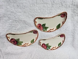(Set of 3) Vintage Franciscan Apple Blossom Crescent Plates Side Salad - Picture 1 of 13