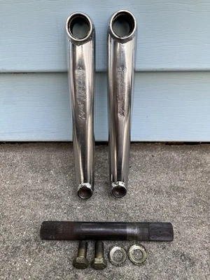 Profile 180 Bmx Crank Set Vintage Bmx Cranks Old Mid Spline GT Haro Dyno USA - Image 1 of 4