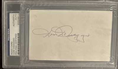 Dom DiMaggio Signed/Auto 3x5 Index Card Boston Red Sox PSA/DNA Authentic - Image 1 of 3
