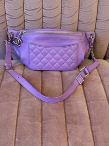 Authentic CHANEL Lambskin Quilted Waist Belt Bag in Purple - Picture 1 of 10