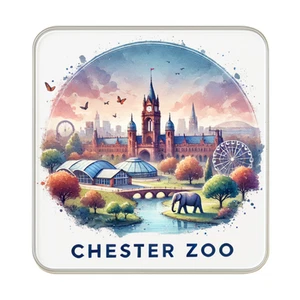 Imán de nevera Chester Zoo, Inglaterra Reino Unido | Recuerdo de viaje regalo coleccionable - Imagen 1 de 5