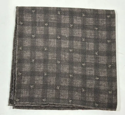 NUEVO PAÑUELO DE BOLSILLO ISAIA/POCHETTE LANA/SEDA CEDRO/CAFÉ HECHO EN ITALIA~ $110 Foto 1 de 4