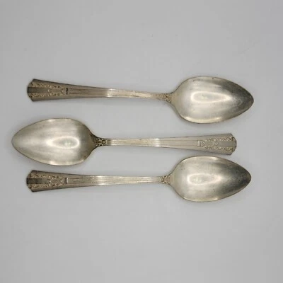 Colher de sopa oval Wm A Rogers Oneida Ltd padrão Lido lugar - Conjunto de 3 - Imagem 1 de 4