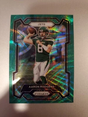 2023 Panini Prizm - Green Wave Prizm #227 Aaron Rodgers COLOR MATCH Jets - Image 1 of 4