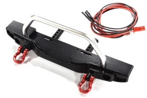 Realistic Black Silver Front Bumper with LED for Axial SCX10 III Scale Crawler - Picture 1 of 1