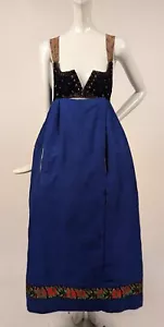 19TH C EASTERN EUROPEAN DRESS W SILK VELVET CORSET TOP - Picture 1 of 9
