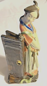 Geisha Statue Figur Chinesisch Wucai Shiwan Porzellan 12,75 Zoll - Bild 1 von 9