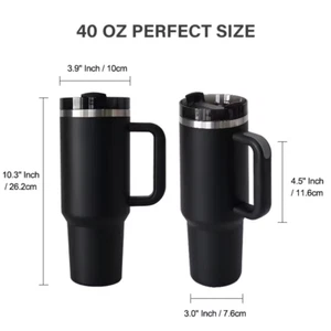 40 oz Tumbler with Handle Straw Insulated, Stainless Steel Spill Proof Vacuum - Picture 1 of 2