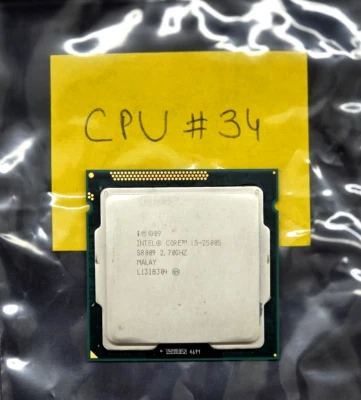2.7 Ghz 2nd Gen Intel Core i5-2500S Quad-Core Processor SR009 Socket LGA1155 #34 - Image 1 of 2