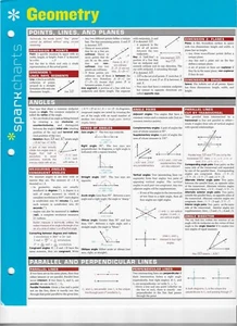 GEOMETRY ~ 6 page Laminated SparkCharts by Spark Notes @ 2002 - Picture 1 of 1
