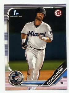 2019 Bowman Draft Picks #BD-168 EVAN EDWARDS Miami Marlins 1ST Rookie Card RC
