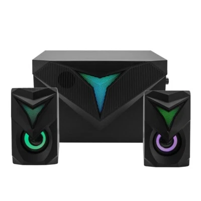 Casse PC Sistema 2.1 USB Speaker piu Subwoofer Controllo Volume RGB LED Hard3208 - Immagine 1 di 4