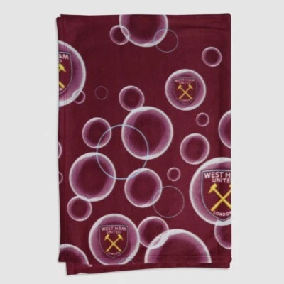 West Ham United Fleece Blanket Blowing Baubles Throw Gift Officially Licensed - Image 1 of 4