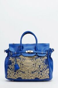 Embroidered Front Handbag 
