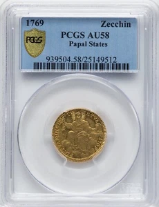 Vatican - Papal States - 1769 - Pope Clement XIV - PCGS AU58 - VERY RARE! - Picture 1 of 2