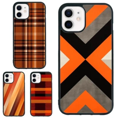 Protective Cover Burnt Orange x Stripes For Samsung Galaxy Apple iPhone - Image 1 of 4