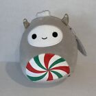 Squishmallows Christmas 8” Nissa The Gray Yeti with Peppermint Swirl